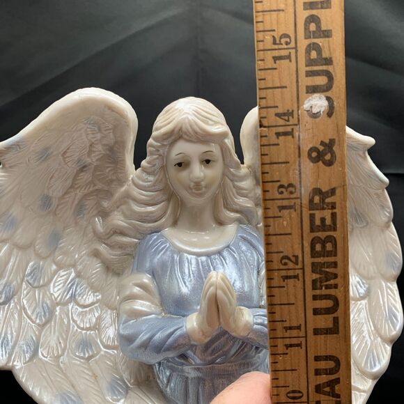 Angel Musical Figurine Bless Us Lord Religious Decor Christmas Ceramic Heavy - Picture 6 of 7